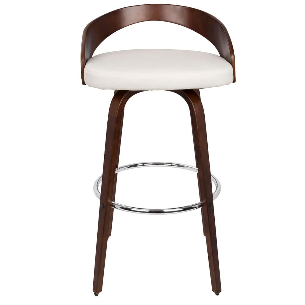Carson Carrington Stavanger 30" Fixed-Height Bar Stool with Bent Wood Legs & Round Footrest (Set of 2)