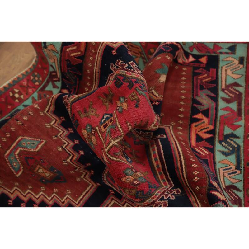 Hand Knotted Oriental 100% Wool Carpet Traditional Tribal Oranges & Rust Ardebil Runner Rug - 11' 1'' X 3' 6''