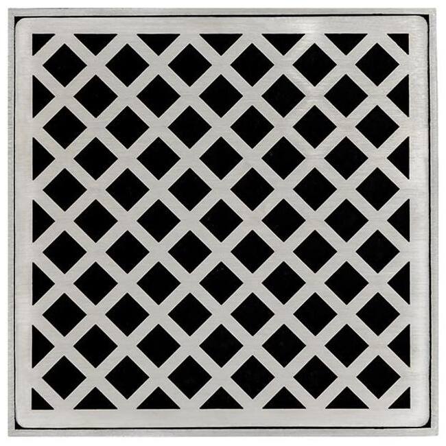 Infinity Drain XD 5-3A 5" x 5" High Flow Premium Center Drain Kit with - Satin Stainless - Satin Stainless