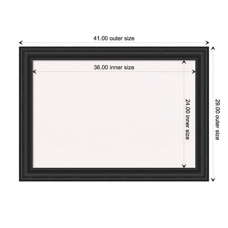 Shipwreck Framed White Corkboard Bulletin Board - Shipwreck Black - Board Size 36x24