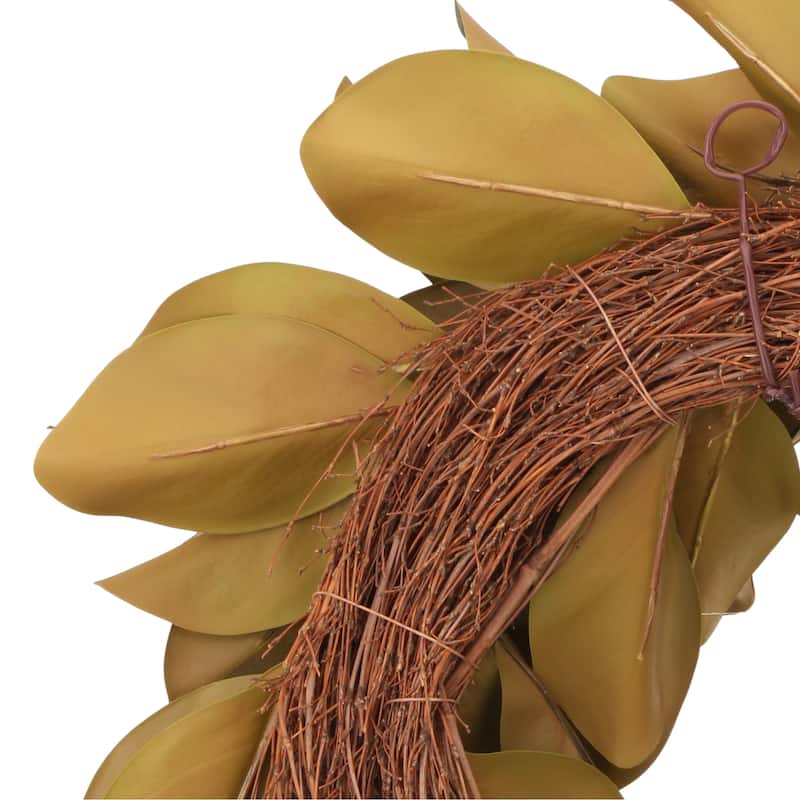Natural Touch Magnolia Leaf Wreath 27"