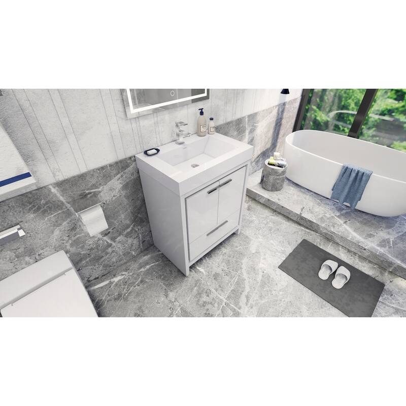 Dove 30'' Freestanding Vanity with Reinforced Acrylic Sink
