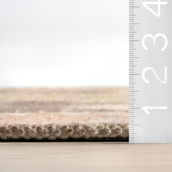 Fawn Medallion Wool and Cotton Area Rug