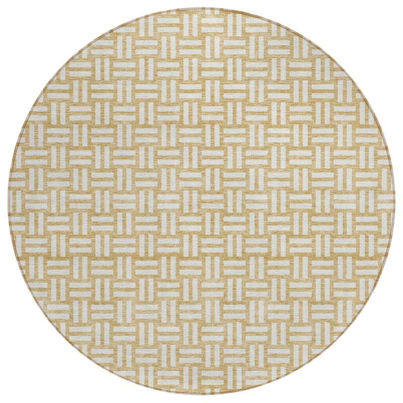 Machine Washable Indoor/ Outdoor Chantille Contempory Crosshatch Rug