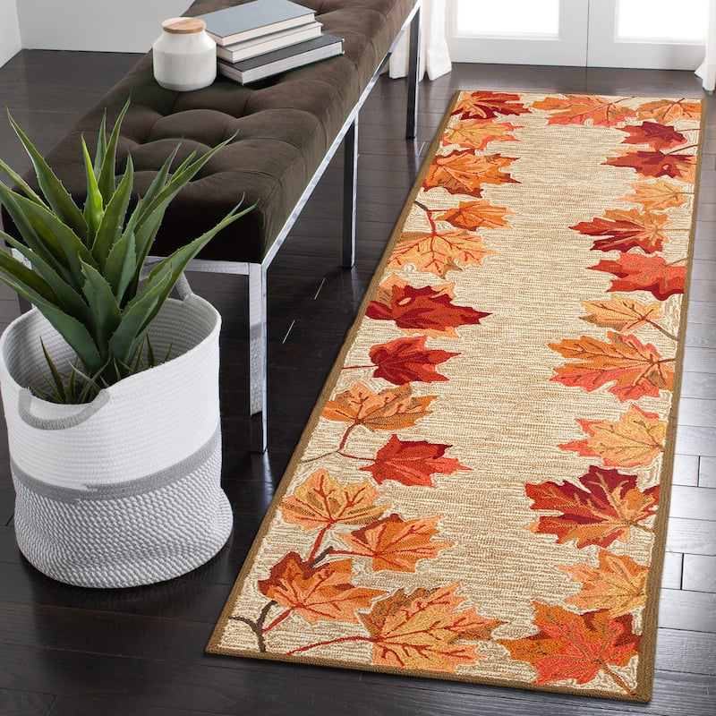 Liora Manne Ravella Falling Leaves Border Indoor/Outdoor Rug
