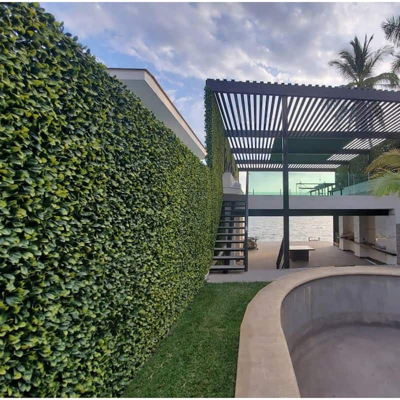 Artificial Green Foliage UV-protected for Outdoor Decor (Set of 4)