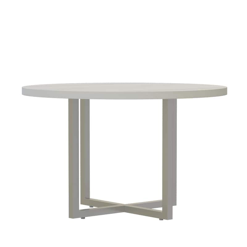 Mirella 42" Round Cafe Table, High-End Dining Table 29.5" Tall - White Ash