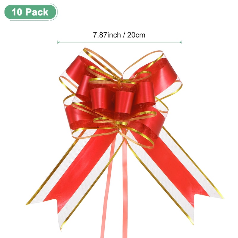 10pcs Ribbon Pull Bows 8 Inch Bows for Wedding Baskets Decorations