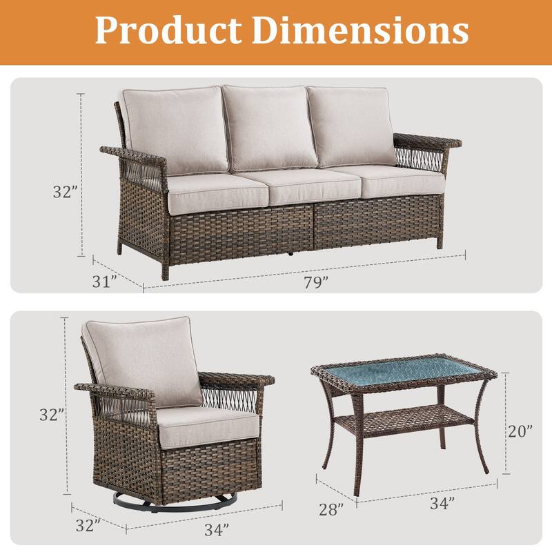 Outdoor Glider Chair with Soft Cushion