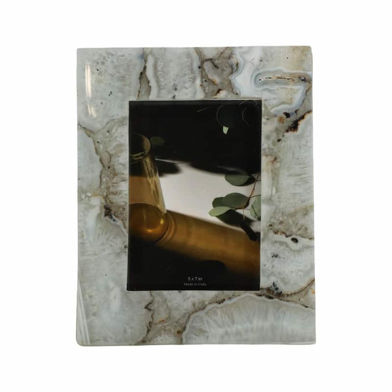 Stone Agate Decorative Frame Accents Modern Glam Style Sleek Display