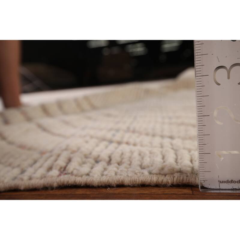 Earth Tone Moroccan Large Modern Area Rug Handmade Wool Carpet - 11'11"x 18'8"