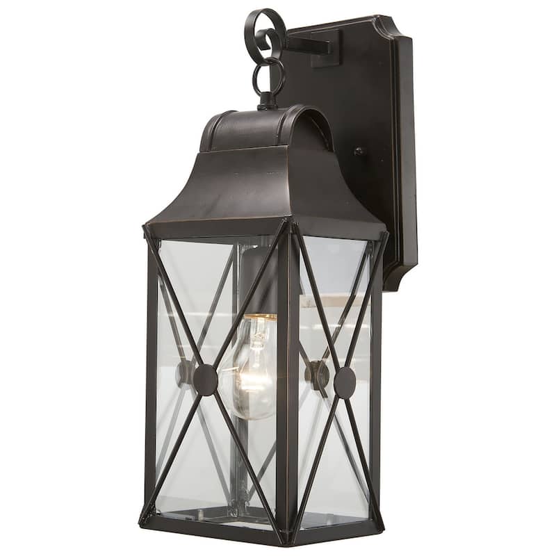 The Great Outdoors 73291 De Luz 1 Light 6-1/2" Wide Outdoor Wall - Oil Rubbed Bronze with Gold Highlights