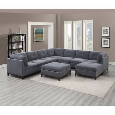 Living Room Corner Sectional Couch 9Pc Set