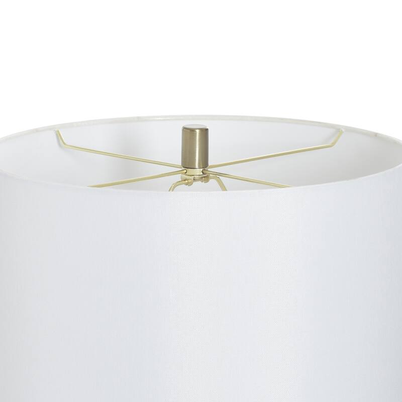 StyleCraft Langston Floor Lamp - Larson Gold & Black - White Shade