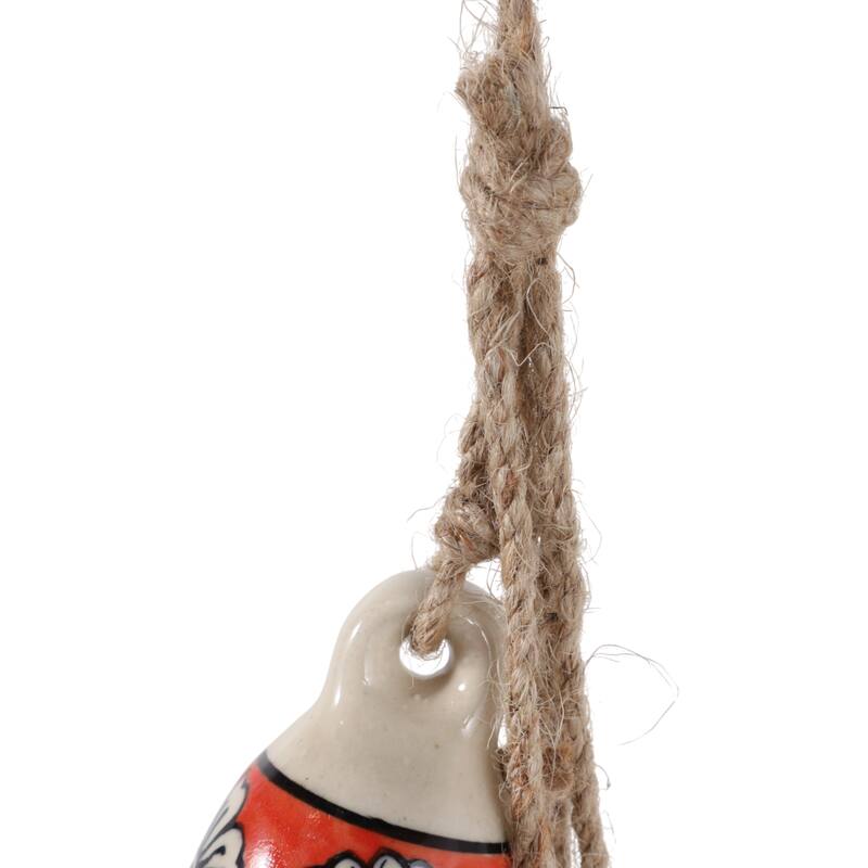 Ceramic Jute Bells and Windchimes Hanging - 37" Blue/Green - 3" x 3" x 37"