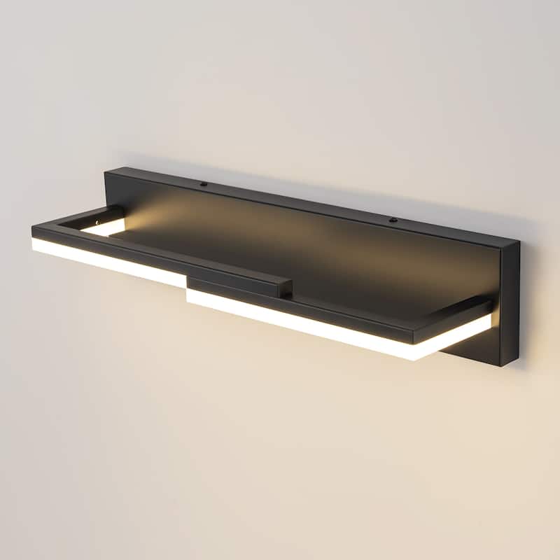 2-Light Modern Black Dimmable Integrated LED Bathroom Vanity Light - 22.8 in. W x 4.3 in. H x 5.5 in. D