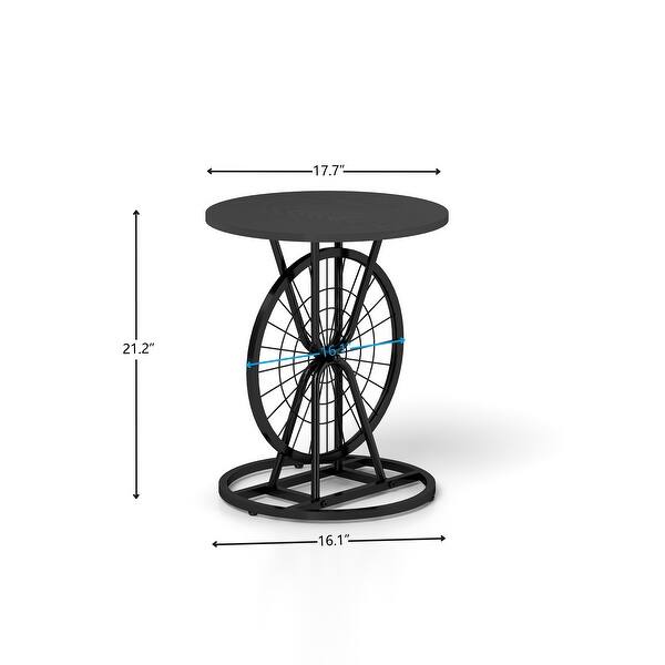 2 Piece Vintage Industrial Wheel Design Side Table - Bed Bath & Beyond ...