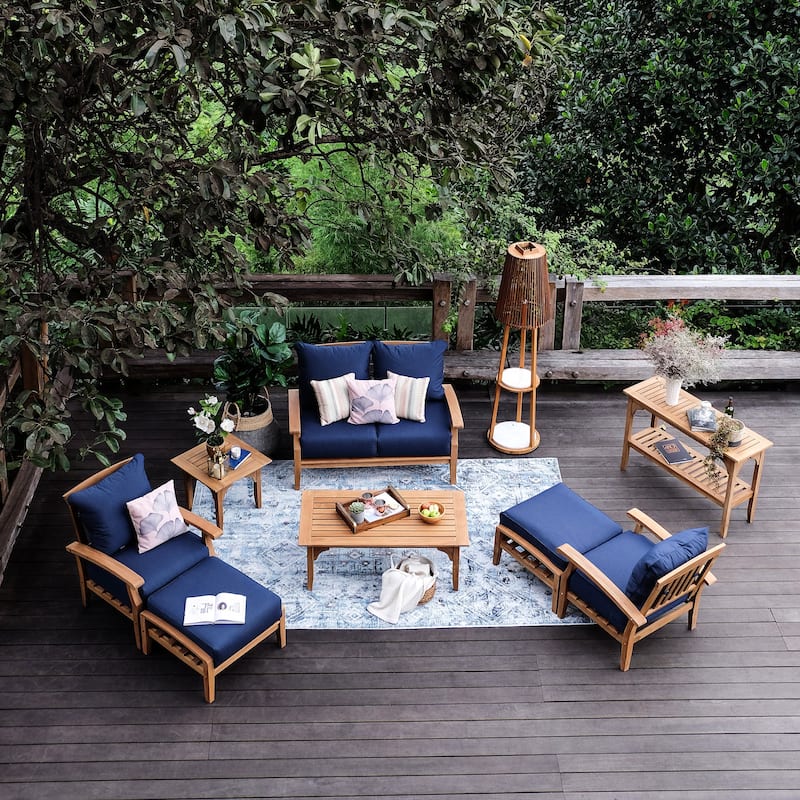 Cambridge Casual Leon 7-piece Teak Patio Conversation Set