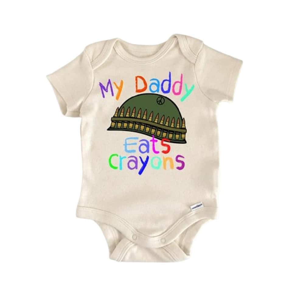 Eat Crayons Military - Baby Boy Girl Clothes Infant Bodysuit Funny Cute Newborn