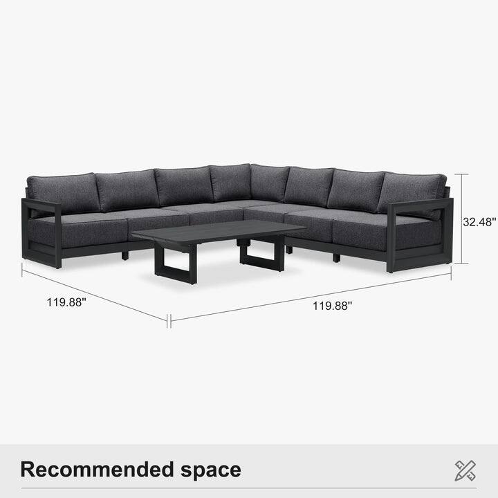 PURPLE LEAF Caesar Grey Sofas Sectionals 4-18 Piece with 9.6" Thick Cushion for Yard Porch Deck Outdoor Patio Conversation Sets