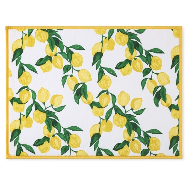 FIESTA Lemon Vine Dish Drying Mat, Sunflower Yellow, 16"x22"