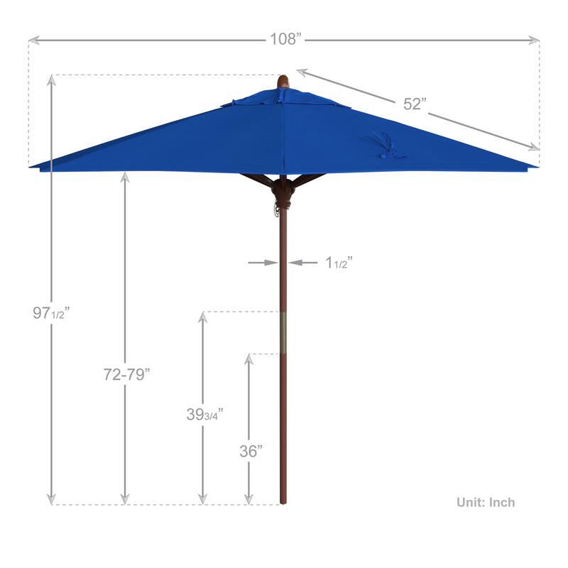 California Umbrella 9-ft. Round Marenti Wood-framed Olefin Patio Umbrella (No Base)