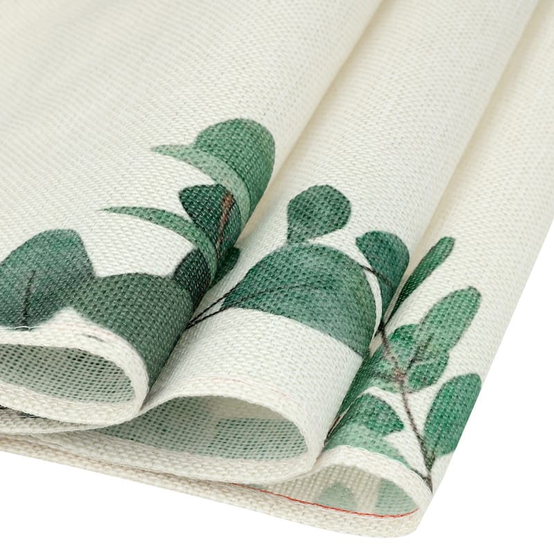 Table Runner, Green Leaf Farmhouse Burlap Dining Table Decorations - 13x71 Inch