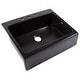 preview thumbnail 1 of 4, Parker Matte Black Fireclay 26" Single Bowl Quick-Fit Farmhouse Apron Front Drop-in Kitchen Sink with 3 Holes and Drain