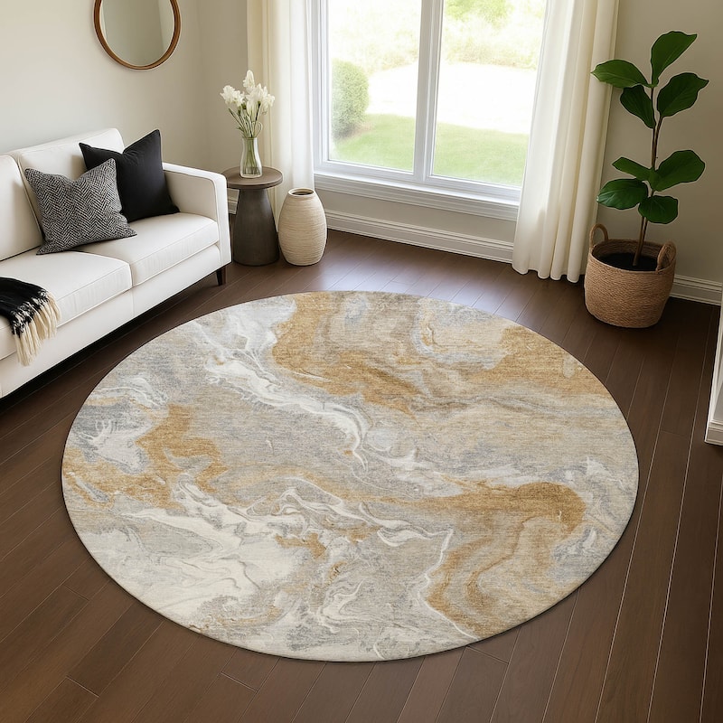 Premium Washable Super Soft Glam Modern Mayfield Rug - Graphite - 8' x 8'