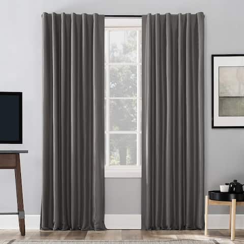 Sun Zero Evelina Faux Dupioni Silk Blackout Curtain Panel, Single Panel