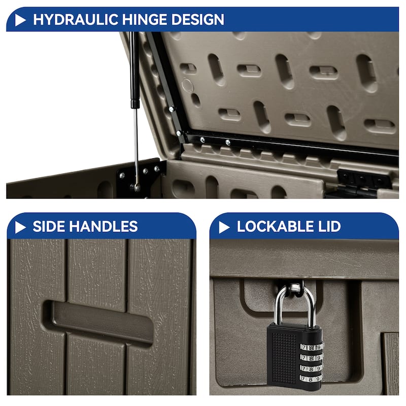 180-230 Gallon Outdoor Storage Waterproof Deck Box