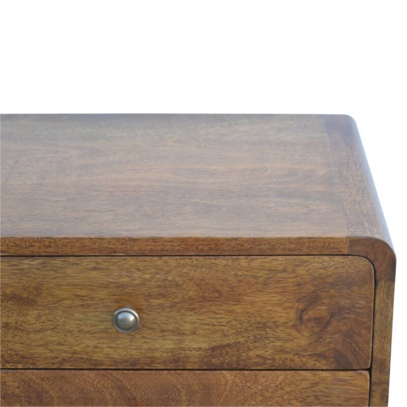 Artisan Furniture Solid Wood Curved Chestnut Nightstand