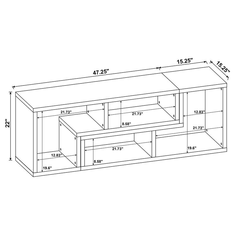 Velma Multipurpose TV Stand and Bookshelf Cappuccino - 47.25" x 15.25" x 22.00"