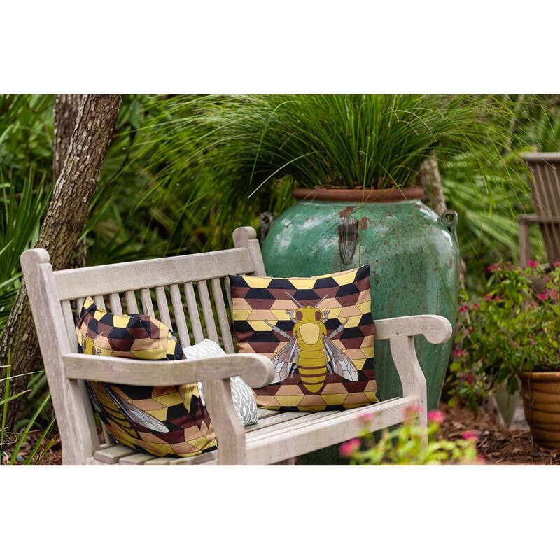Bee and Comb Indoor/Outdoor Throw Pillow