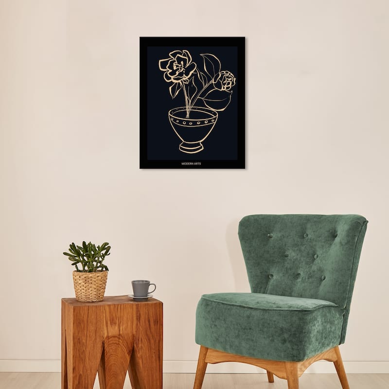 Wynwood Studio Canvas Floral and Botanical Modern Floral Art II Black and Modern & Contemporary Wall Art Canvas Print - 20 x 16