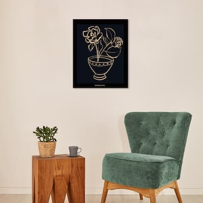 Wynwood Studio Canvas Floral and Botanical Modern Floral Art II Black and Modern & Contemporary Wall Art Canvas Print