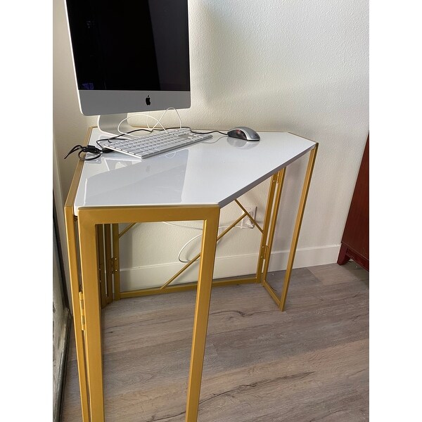 Silver Orchid Sala Corner Desk In Metal Wood On Sale Overstock 31701882
