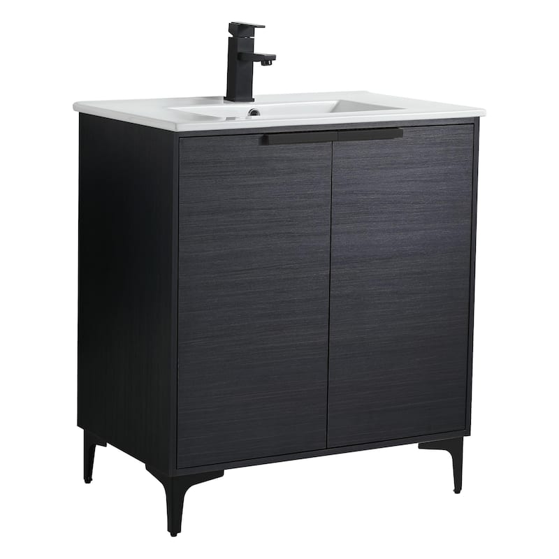 Fine Fixtures Wilmington Bathroom Vanity with White Ceramic Sink.