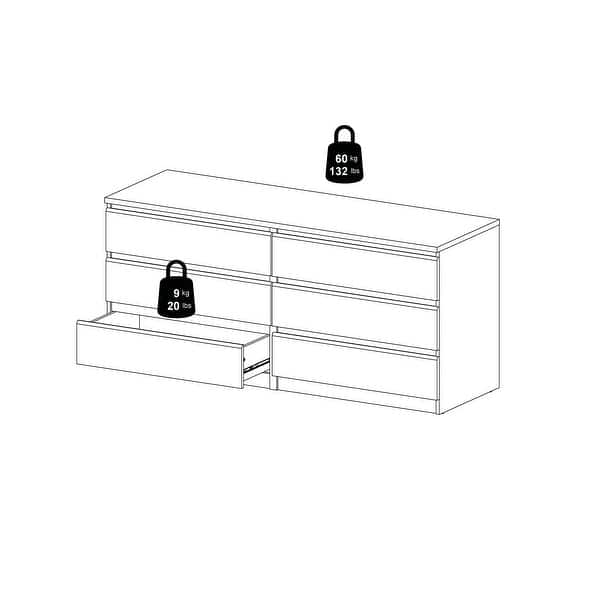 dimension image slide 6 of 8, Porch & Den McKellingon 6-drawer Double Dresser