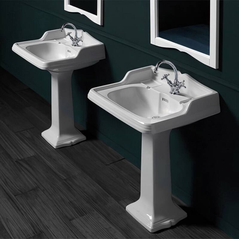 Whitehaus AR824-AR805-1H Isabella 26" Rectangular Vitreous China