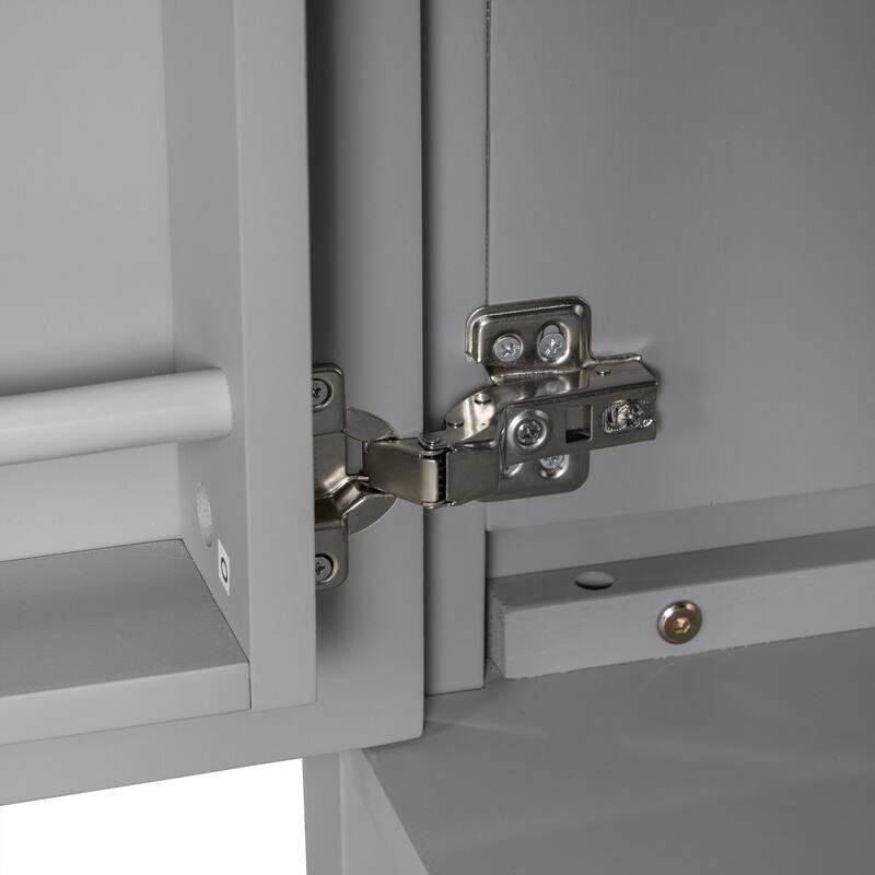 Modern 48" Bathroom Vanity with Ceramic Sink, Soft-Close Doors, Flip Drawer, Double-Layer Door Shelves, Elegant Storage Solution