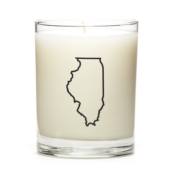 Custom Candles with the Map Outline Illinois, Fresh Linen