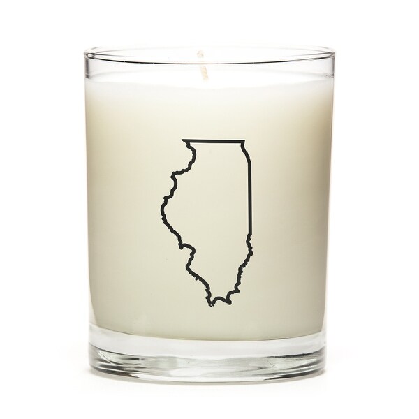 State Outline Candle, Premium Soy Wax, Illinois, Vanilla