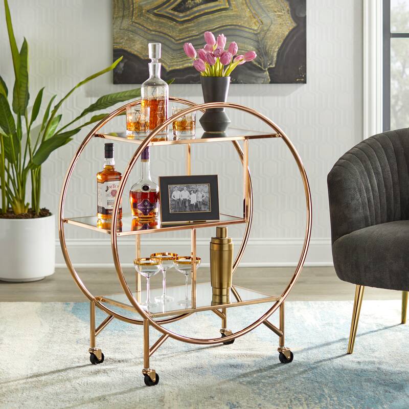 Lifestorey Bayley Bar Cart - Rose Gold