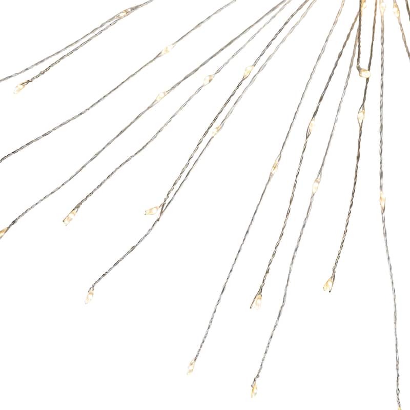 20" LED Firework Silver Branch Christmas Decoration Warm White Lights