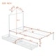preview thumbnail 4 of 12, Twin Metal Platform Bed with Two Drawers, House-Shaped Headboard Design, Non-Noise Bedroom Low Bed Frame W/Support Slats, White