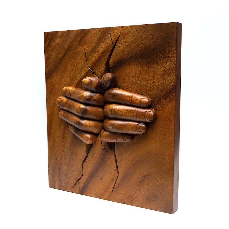 16" Wooden Handmade Abstract Sculpture Statue Handcrafted - A New Hope - Art Decorative Home Decor Accent Decoration Gift