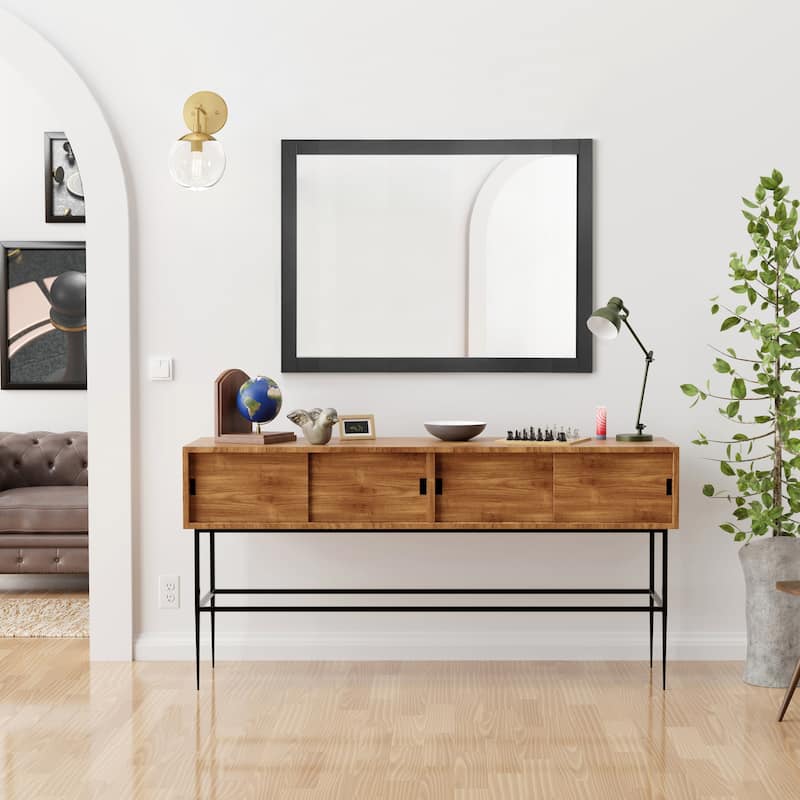 Design House Transitional Shorewood 30-Inch Wall Mounted Mirror - Brown - 30 x 40