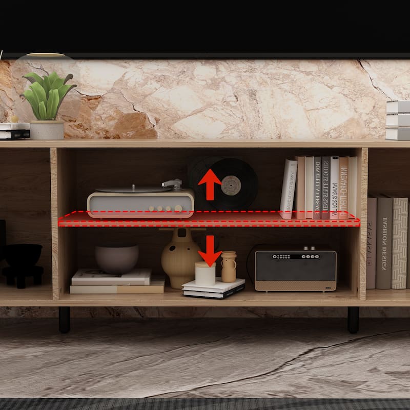 Entertainment Center with Fireplace Option:2 Flame Modes1500W 68.9"W