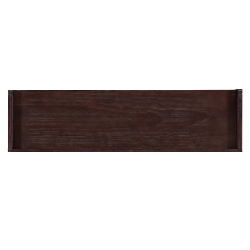 Natural Walnut Buffet Sideboard Storage Cabinet, Rattan Doors Accent Cabinet Console Table for Dining Room Living Room